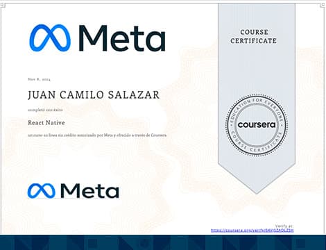 Desarrollo de aplicaciones moviles con React Native