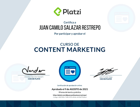 Curso de Content Marketing de Platzi