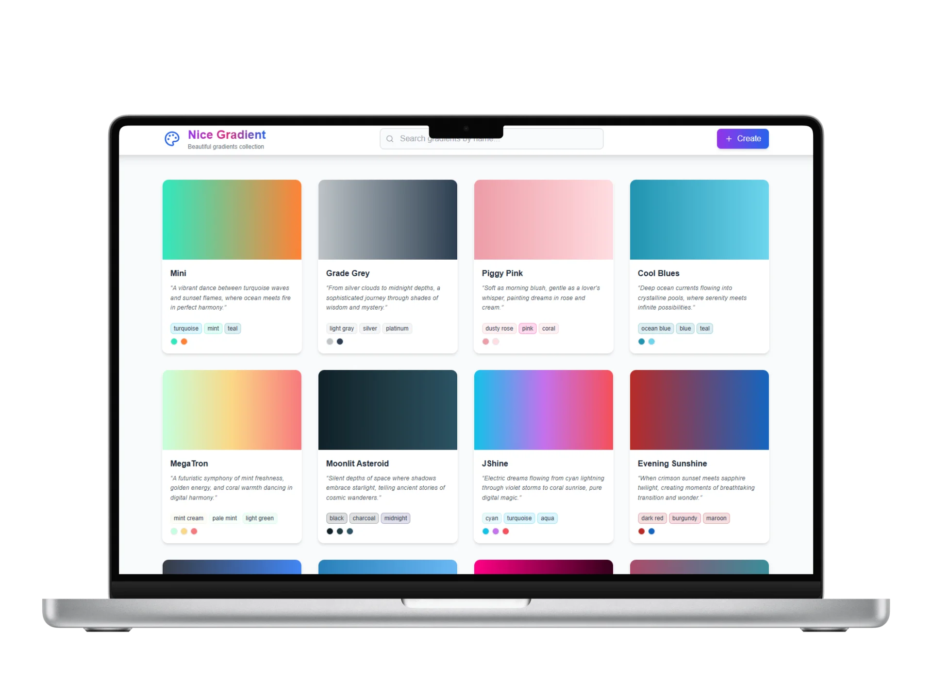 Nice Gradient Generator Interface